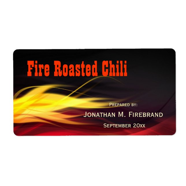 Chili brossé Flames ou Étiquette de magasin (Devant)