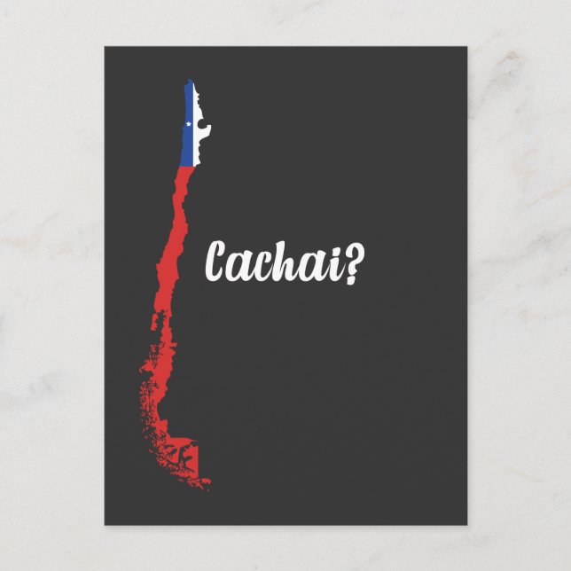 Chili Cachai Amérique du Sud Carte Drapeau chilien (Devant)