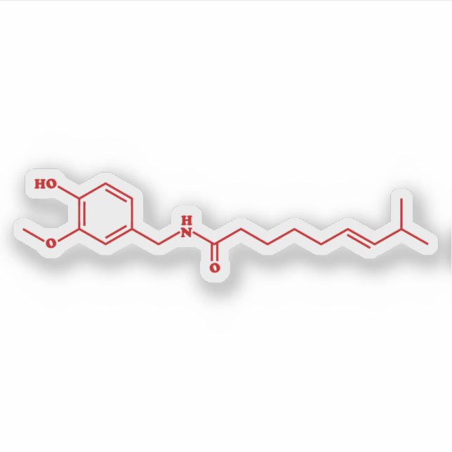 Chili Capsaicin Molecular Chemical Formula (Front)
