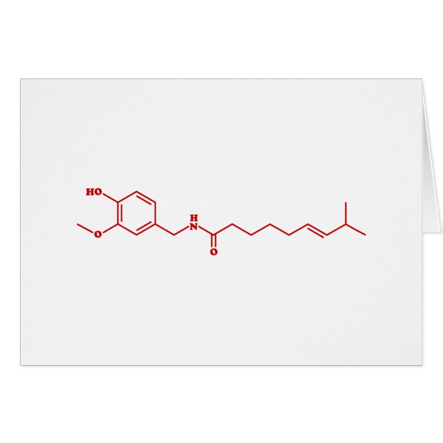 Chili Capsaicin Molecular Chemical Formula (Front Horizontal)