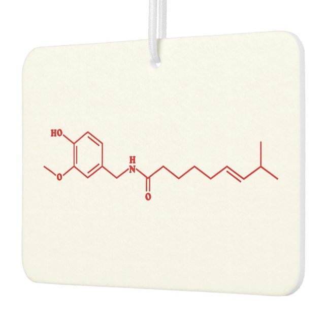 Chili Capsaicin Molecular Chemical Formula Air Freshener (Left)