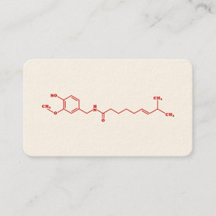 Chili Capsaicin Molecular Chemical Formula Business Card