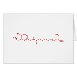Chili Capsaicin Molecular Chemical Formula Card