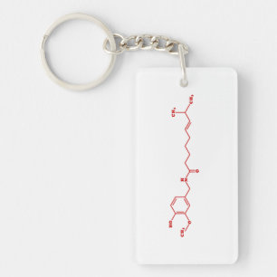 Chili Capsaicin Molecular Chemical Formula Keychain