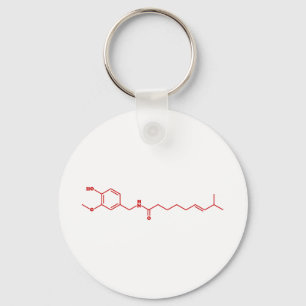 Chili Capsaicin Molecular Chemical Formula Keychain