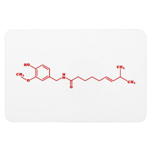 Chili Capsaicin Molecular Chemical Formula Magnet