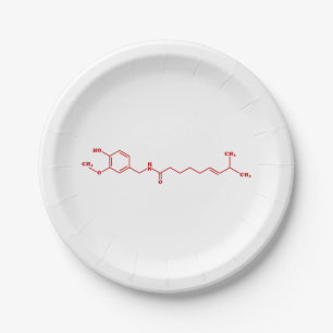 Chili Capsaicin Molecular Chemical Formula Paper Plate