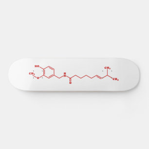 Chili Capsaicin Molecular Chemical Formula Skateboard