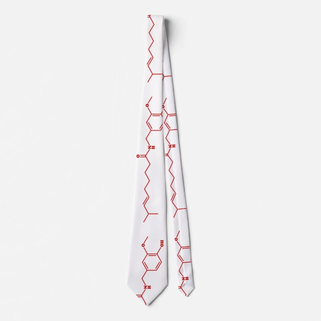 Chili Capsaicin Molecular Chemical Formula Tie (Front)