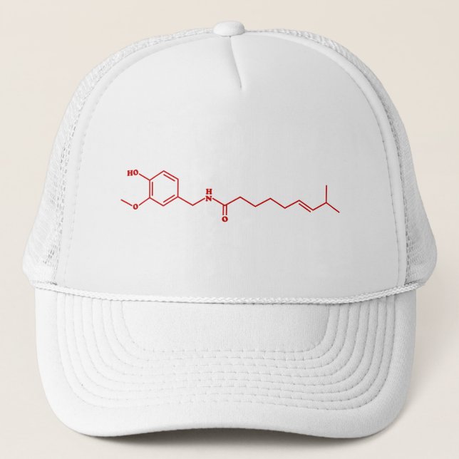 Chili Capsaicin Molecular Chemical Formula Trucker Hat (Front)