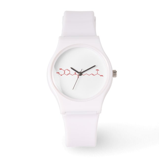 Chili Capsaicin Molecular Chemical Formula Watch (Front)
