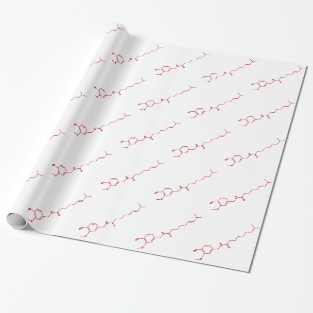 Chili Capsaicin Molecular Chemical Formula Wrapping Paper (Unrolled)