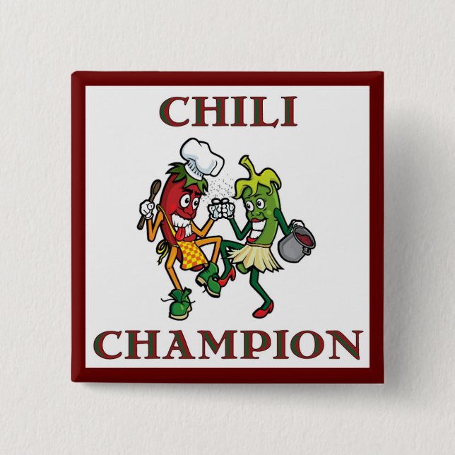 Chili Champion Dancing Chilis Button (Front)