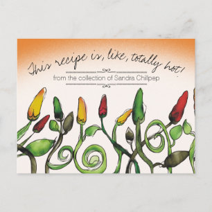 Chili chile peppers Mexican cooking recipe card