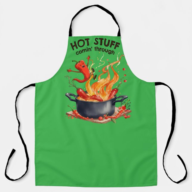 Chili chile peppers mexican food cooking kitchen apron (Front)
