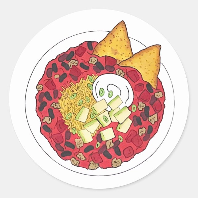 Chili Chilli Soup Cookoff Competition Supper Food Classic Round Sticker (Front)
