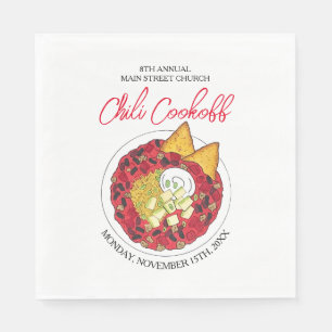 Chili Chilli Soup Cookoff Competition Supper Food Napkin