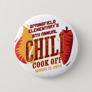 Chili Cook Off   BBQ Cookout Contest 2 Inch Round Button