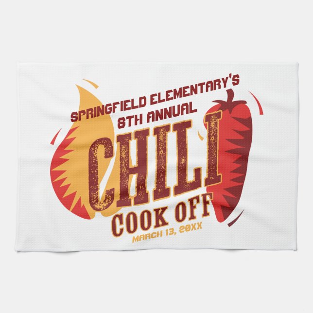 Chili Cook Off | BBQ Cookout Contest Kitchen Towel (Horizontal)