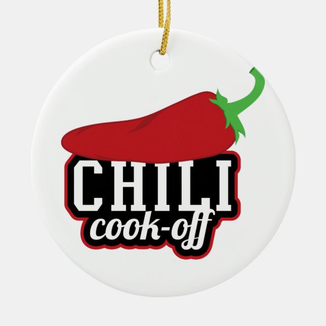 Chili Cook-Off Ceramic Ornament (Front)