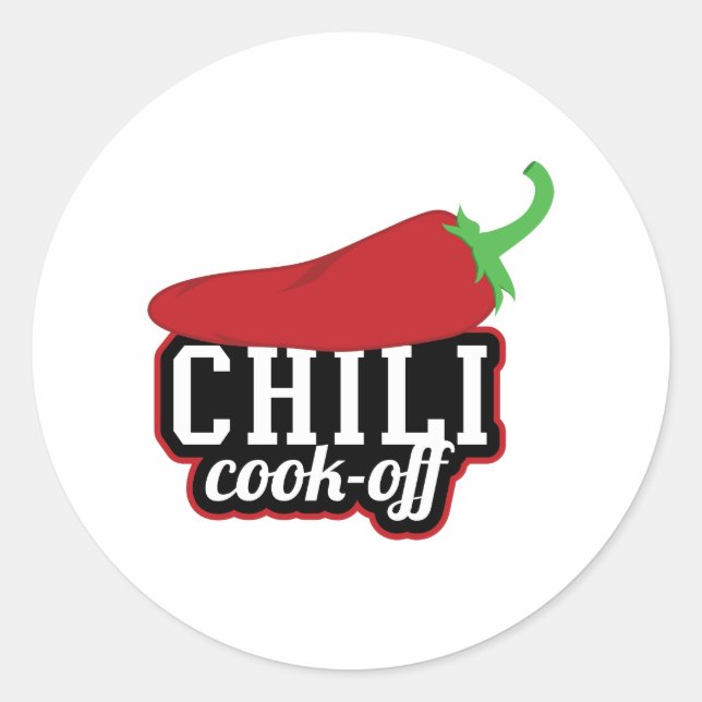 Chili Cook-Off Classic Round Sticker (Front)