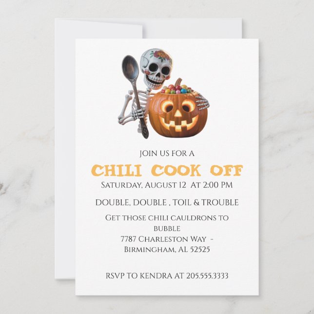  Chili Cook Off Halloween Invitation (Front)