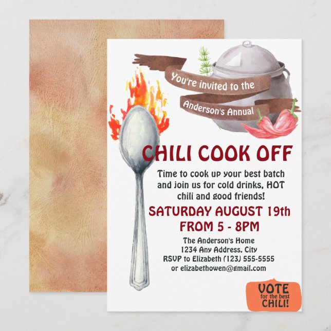 Chili Cook Off Invitation (Front/Back)