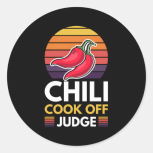 Chili Cook Off Judge Red Chili Classic Round Sticker