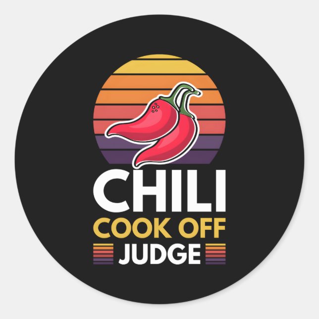 Chili Cook Off Judge Red Chili Classic Round Sticker (Front)