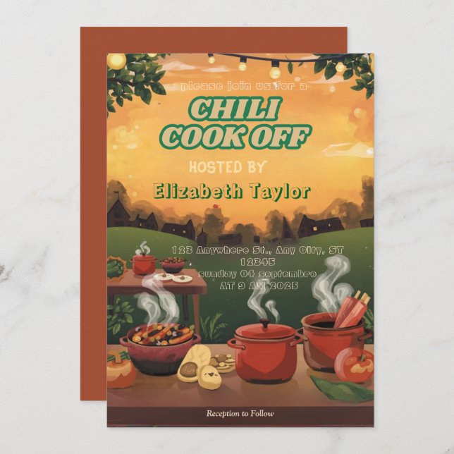 Chili Cook Off Party Invitation (Front/Back)