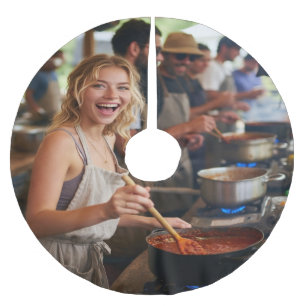 Chili Cook Off Photo Customize Brushed Polyester Tree Skirt