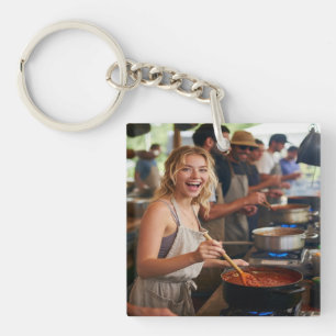 Chili Cook Off Photo Customize Keychain