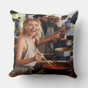 Chili Cook Off Photo Customize Throw Pillow
