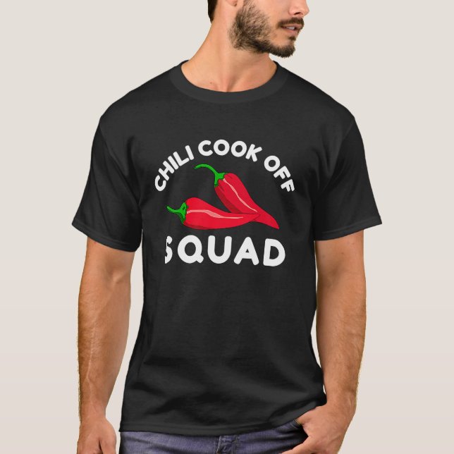Chili Cook Off Squad Chili Contest With Red Pepper T-Shirt (Front)