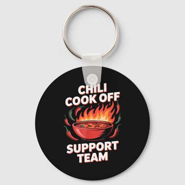 Chili cook off support team spicy lover squad -  keychain (Front)
