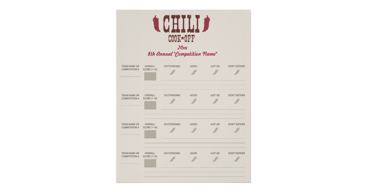 chili-cook-off-voting-ballot-sheet-zazzle-ca