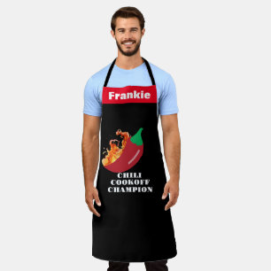 Chili Cookoff Champion Apron - Custom Flaming Hot 