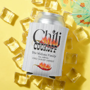Chili Cookoff Cook Off Contest Rustic Family Party Can Cooler