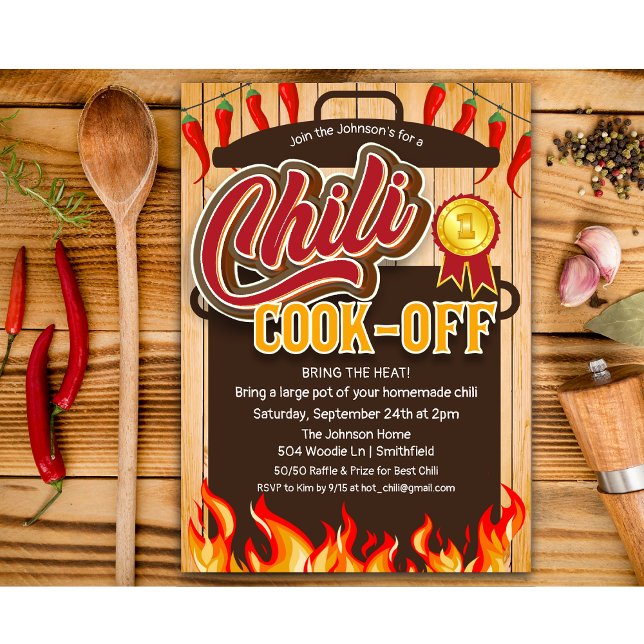 Chili Cookoff Cook Off Cook Invitation Off Cook (Créateur téléchargé)