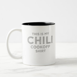 chili cookoff shirt Two-Tone coffee mug