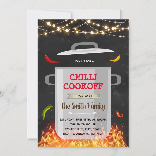 Chili cuisinier sur invitation (Devant)