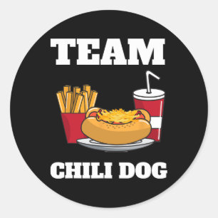 Chili Dog And Hot Dog Man And Chili Con Carne Food Classic Round Sticker