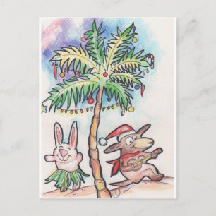 Chili Dog plays the ukulele at Christmas Holiday Postcard
