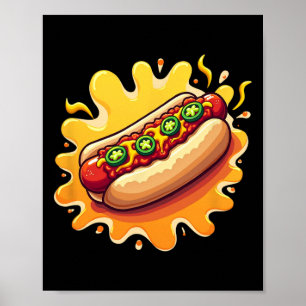 Chili Dog With Jalepenos Design Poster