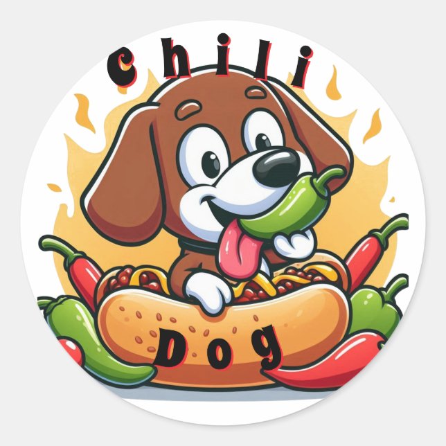 Chili Dog worlds best! Classic Round Sticker (Front)