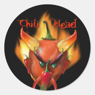 Chili Head Devil Classic Round Sticker