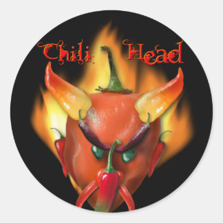 Chili Head Devil Classic Round Sticker