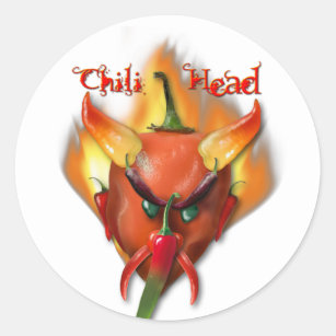 Chili Head Devil Classic Round Sticker