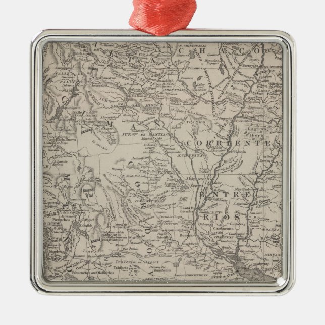 Chili, La Plata and Uruguay Metal Ornament (Front)