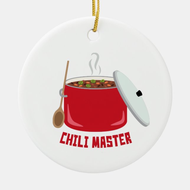 Chili Master Ceramic Ornament (Front)